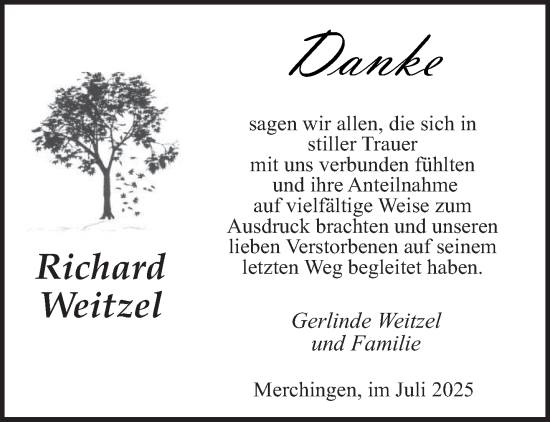 Todesanzeige von Richard Weitzel von saarbruecker_zeitung