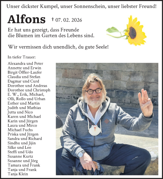Todesanzeige von Alfons  von saarbruecker_zeitung