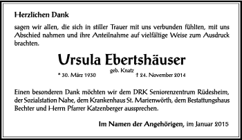 Todesanzeige von Ursula Ebertshäuser von trierischer_volksfreund