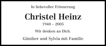 Todesanzeige von Christel Heinz von trierischer_volksfreund