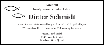 Todesanzeige von Dieter Schmidt von trierischer_volksfreund