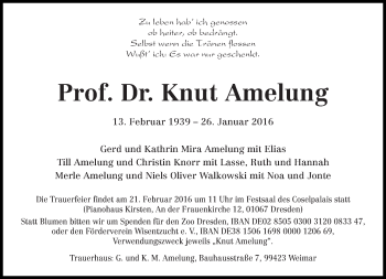 Todesanzeige von Knut Amelung von trierischer_volksfreund