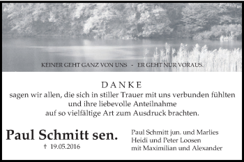 Todesanzeige von Paul Schmitt von trierischer_volksfreund