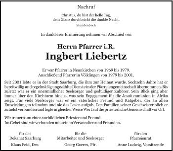 Todesanzeige von Ingbert Liebertz von trierischer_volksfreund