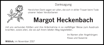 Todesanzeige von Margot Heckenbach von trierischer_volksfreund