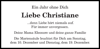 Todesanzeige von Christiane  von trierischer_volksfreund