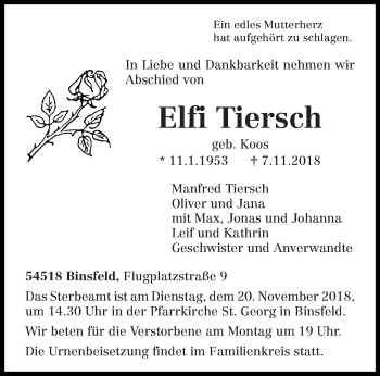 Todesanzeige von Elft Tiersch von trierischer_volksfreund