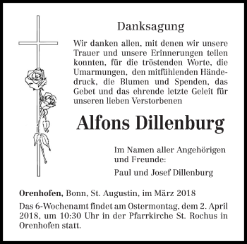 Todesanzeige von Alfons Dillenburg von trierischer_volksfreund