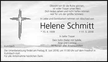 Todesanzeige von Helene Schmitt von trierischer_volksfreund