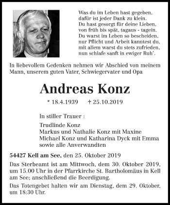 Todesanzeige von Andreas Konz von trierischer_volksfreund