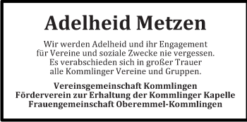 Todesanzeige von Irmgard Thiel von trierischer_volksfreund