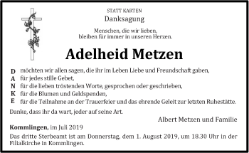 Todesanzeige von Irmgard Thiel von trierischer_volksfreund