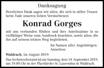 Todesanzeige von Konrad Gorges von trierischer_volksfreund