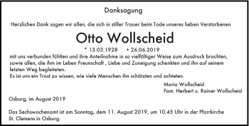 Todesanzeige von Otto Wollscheid von trierischer_volksfreund