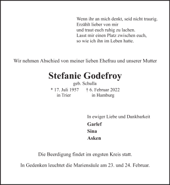 Todesanzeige von Stefanie Godefroy von trierischer_volksfreund