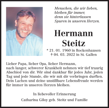 Todesanzeige von Hermann Steitz von trierischer_volksfreund