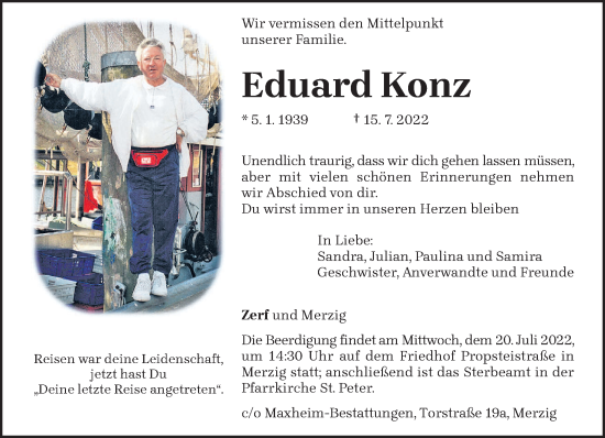 Todesanzeige von Eduard Konz von trierischer_volksfreund