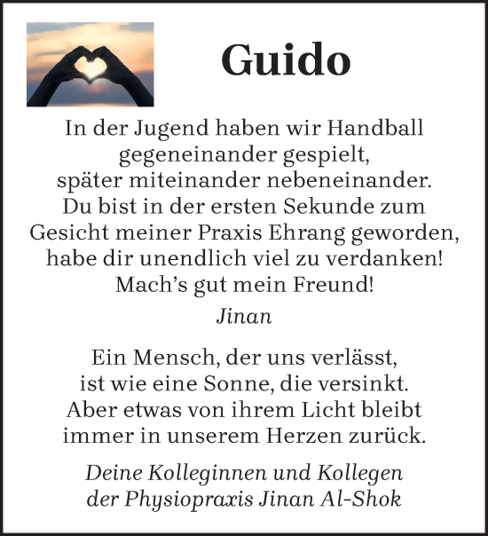 Todesanzeige von Guido  von trierischer_volksfreund