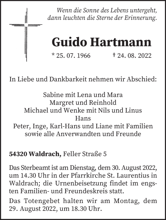 Todesanzeige von Guido Hartmann von trierischer_volksfreund