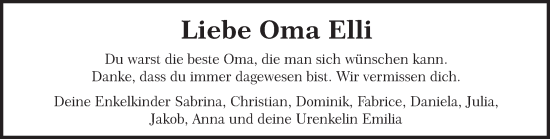 Todesanzeige von Elli  von trierischer_volksfreund