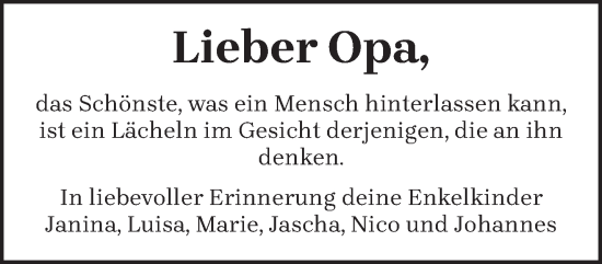 Todesanzeige von Opa  von trierischer_volksfreund