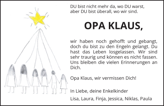Todesanzeige von Klaus  von trierischer_volksfreund