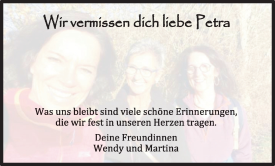 Todesanzeige von Petra  von trierischer_volksfreund