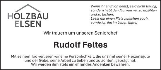 Todesanzeige von Rudolf Feltes von trierischer_volksfreund