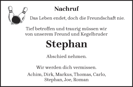 Todesanzeige von Stephan  von trierischer_volksfreund