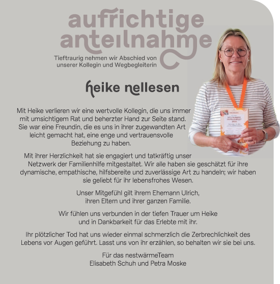 Todesanzeige von Heike Nellesen von trierischer_volksfreund