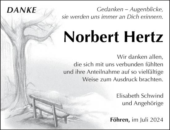 Todesanzeige von Norbert Hertz von trierischer_volksfreund