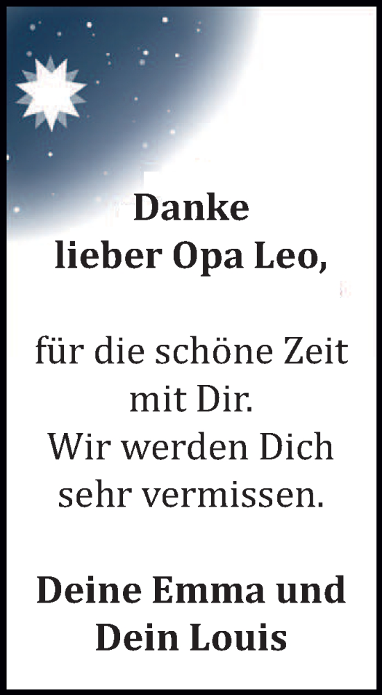 Todesanzeige von Opa Leo  von trierischer_volksfreund