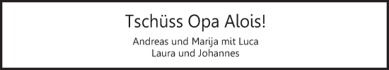 Todesanzeige von Opa Alois  von trierischer_volksfreund