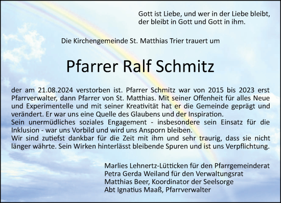Todesanzeige von Ralf Schmitz von trierischer_volksfreund