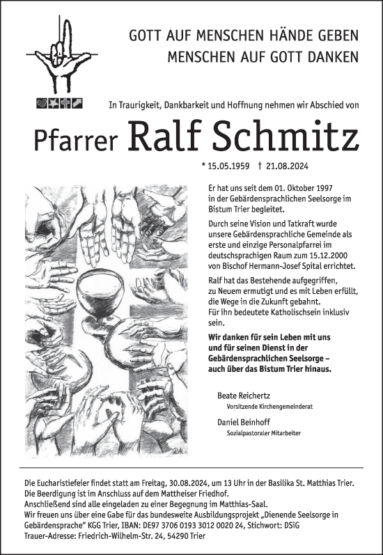 Todesanzeige von Ralf Schmitz von trierischer_volksfreund
