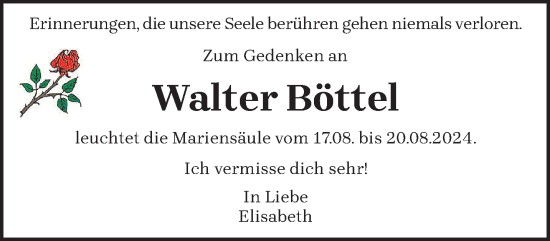 Todesanzeige von Walter Böttel von trierischer_volksfreund