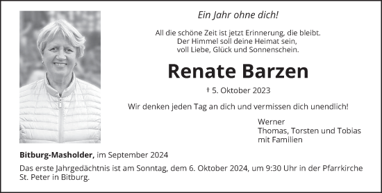 Todesanzeige von Renate Barzen von trierischer_volksfreund