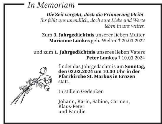 Todesanzeige von In Gedenken  von trierischer_volksfreund