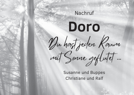 Todesanzeige von Doro  von trierischer_volksfreund