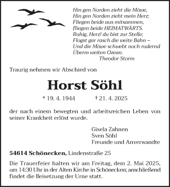 Todesanzeige von Anton Hammerl von trierischer_volksfreund