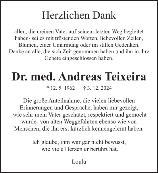 Todesanzeige von Andreas Teixeira von trierischer_volksfreund