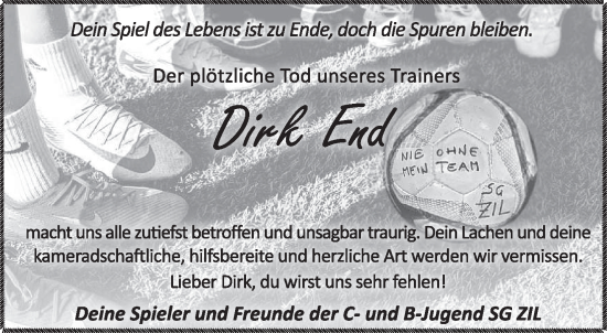 Todesanzeige von Dirk End von trierischer_volksfreund