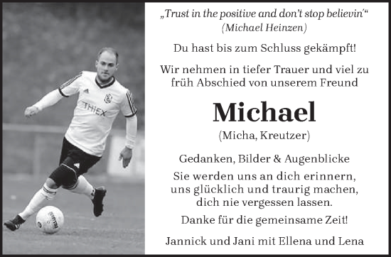 Todesanzeige von Michael Heinzen von trierischer_volksfreund