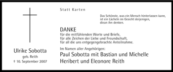 Todesanzeige von Ulrike Sobotta von WESTFÄLISCHER ANZEIGER