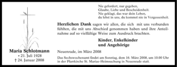 Todesanzeige von Maria Schlotmann von WESTFÄLISCHER ANZEIGER