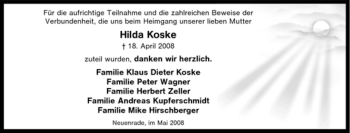 Todesanzeige von Hilda Koske von WESTFÄLISCHER ANZEIGER