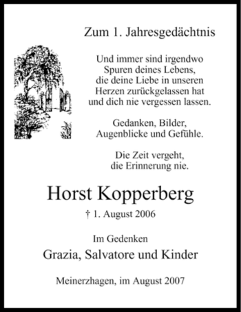 Todesanzeige von Horst Kopperberg von WESTFÄLISCHER ANZEIGER