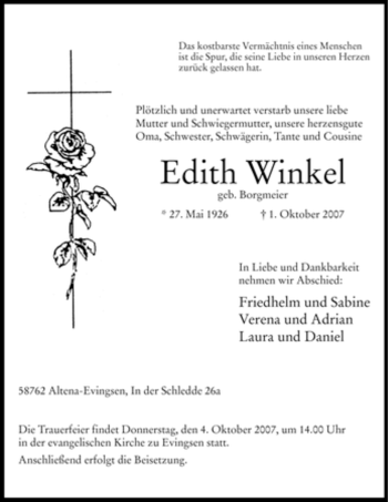 Todesanzeige von Manfred Werner Brockhaus von WESTFÄLISCHER ANZEIGER