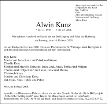 Todesanzeige von Charlotte Korth von WESTFÄLISCHER ANZEIGER