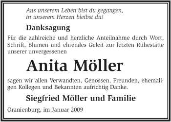 Todesanzeige von Anita Möller von WESTFÄLISCHER ANZEIGER